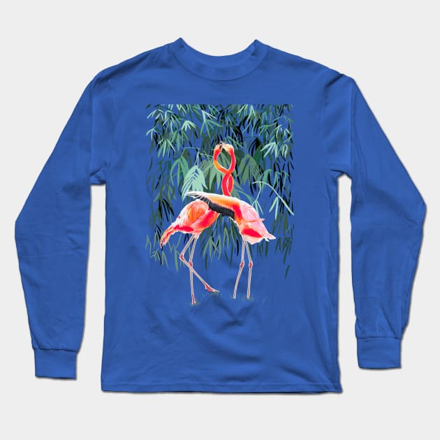 Flamingos couple Long Sleeve T-Shirt by Mimie20